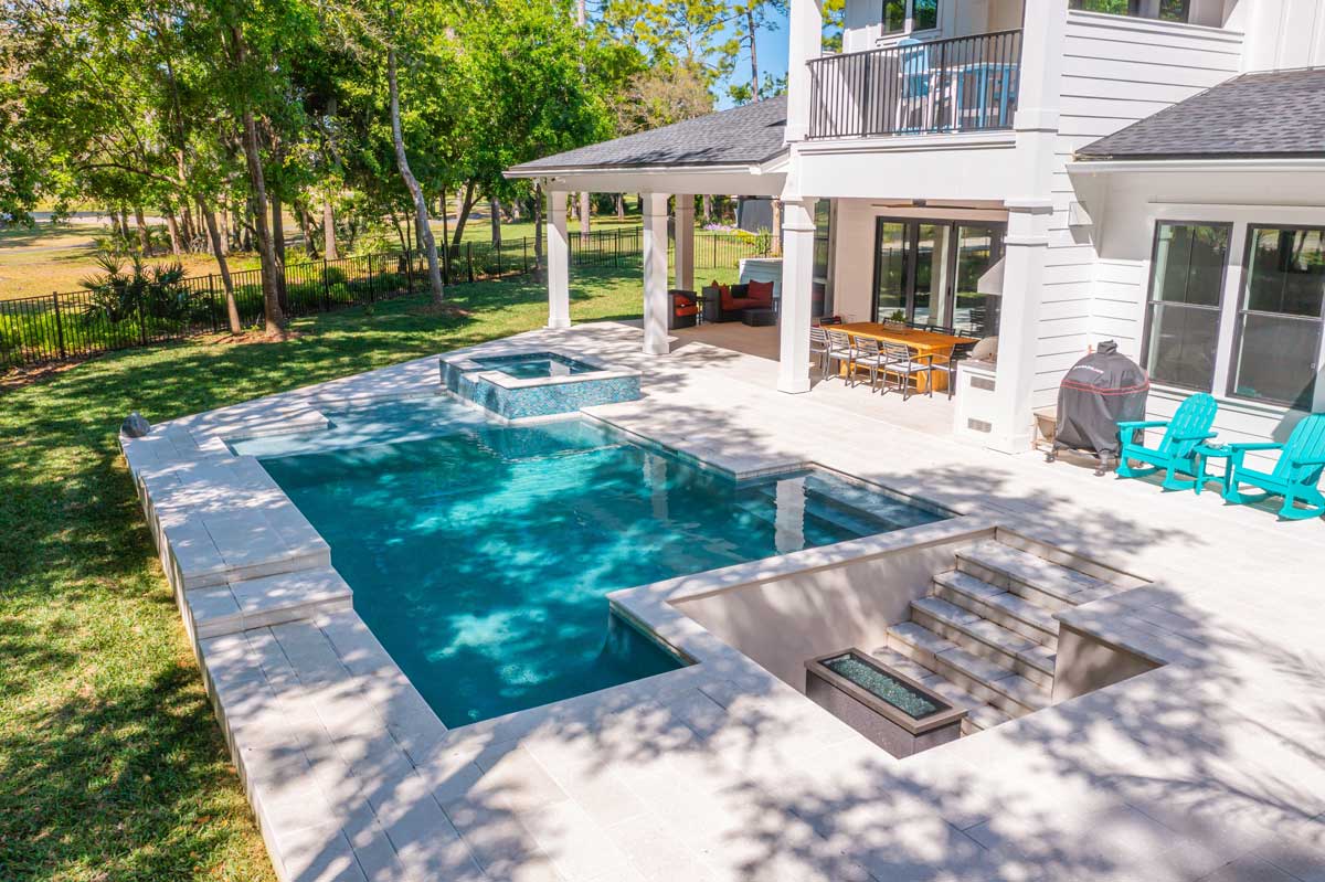 Backyard pool installed by pool contractor in Addison, AL